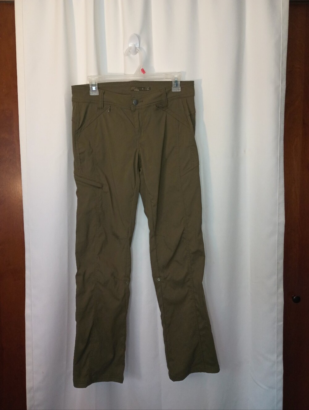 Prana Halle Pant Womens Size 4 Green Nylon Convertible Hiking Granola Gorpcore